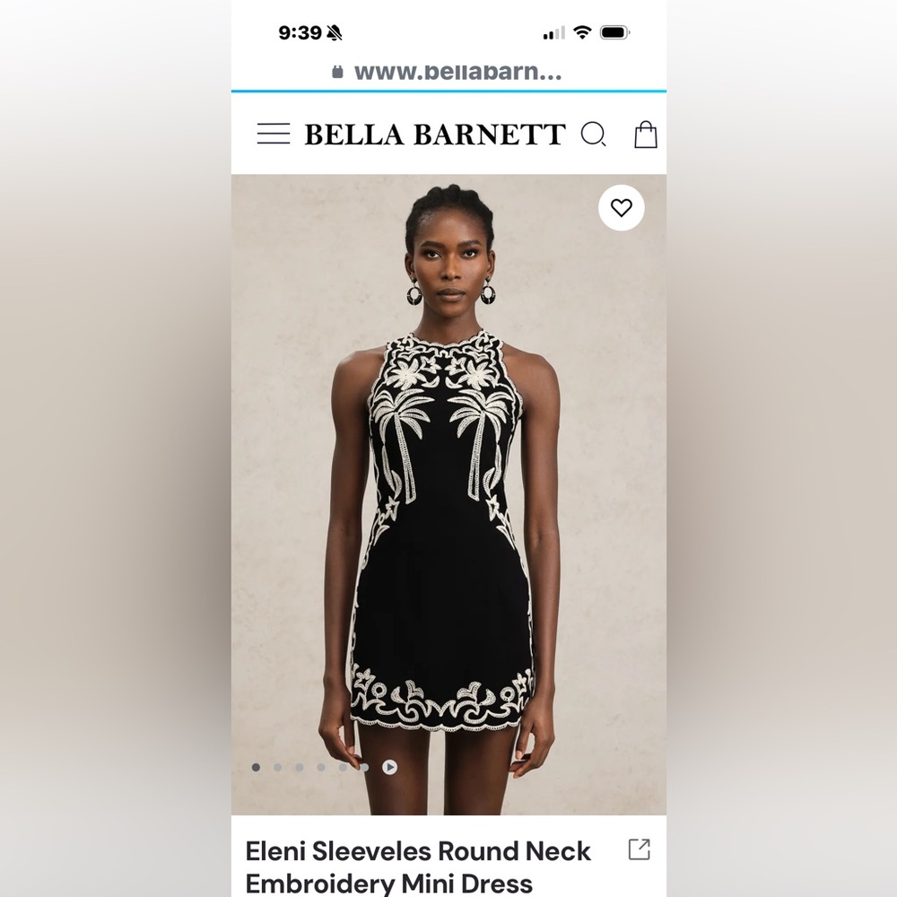 Bella Barnett Chic Black Dress with Cream Embroidery. STUNNING!